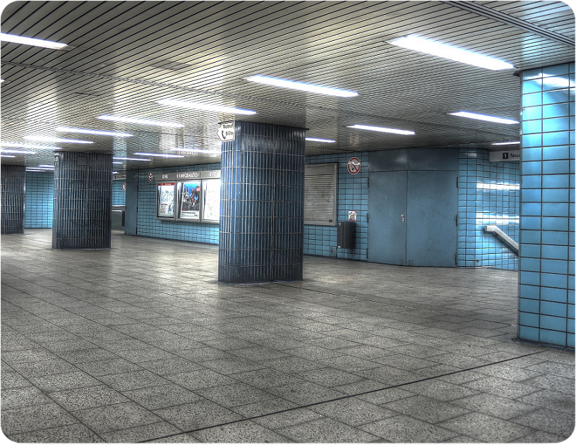Versteckt in der U-Bahn-Station befindet sich die Zivilschutzanlage